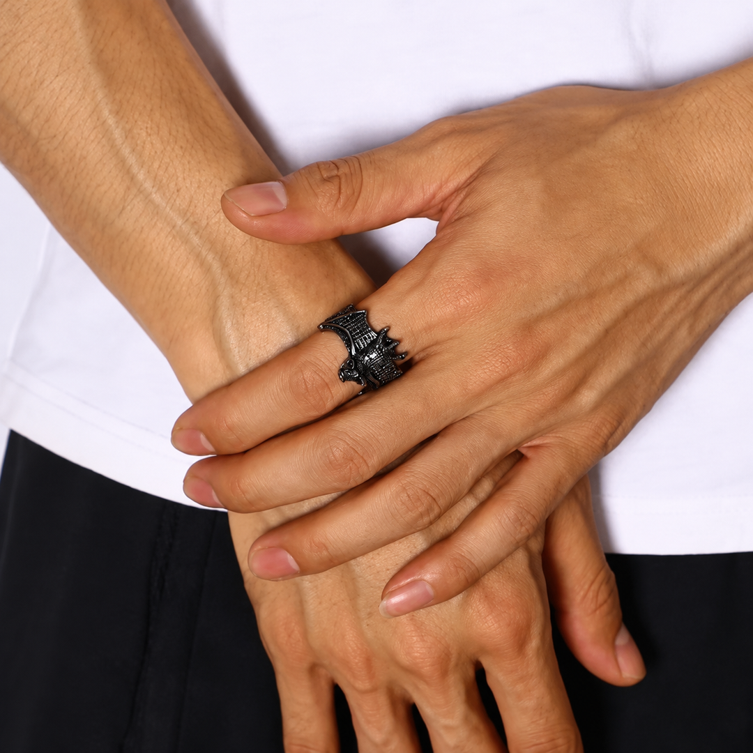 Spooky Bat Black Ring