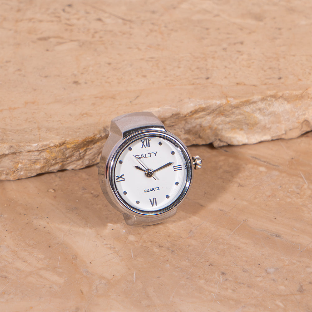 Girl Boss Salty Watch Ring - Silver