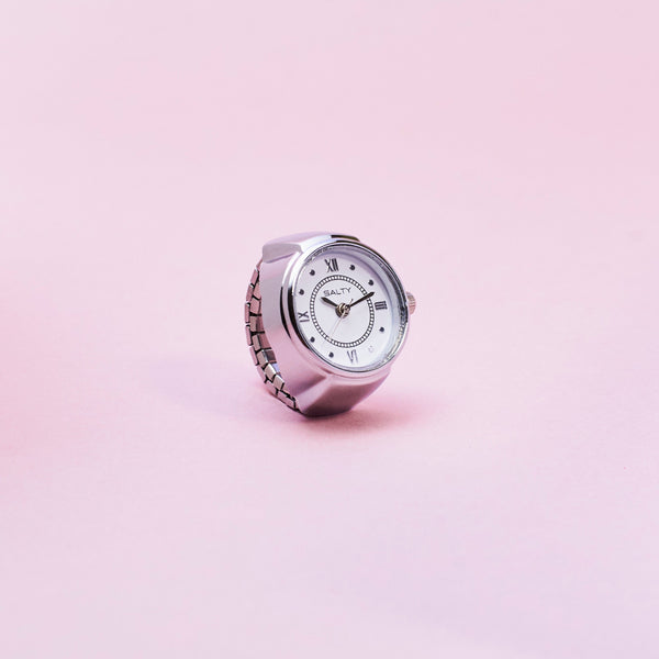 Girl Boss Salty Watch Ring - Silver