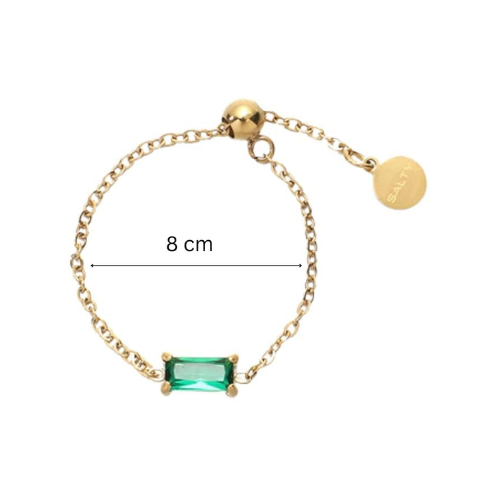 Emerald Green Self-Love Chain Ring