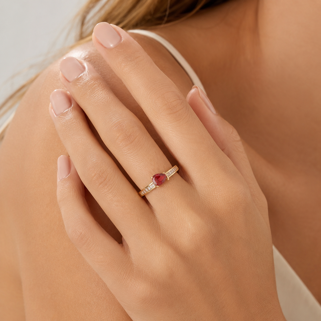 Burgundy Blaze Ring