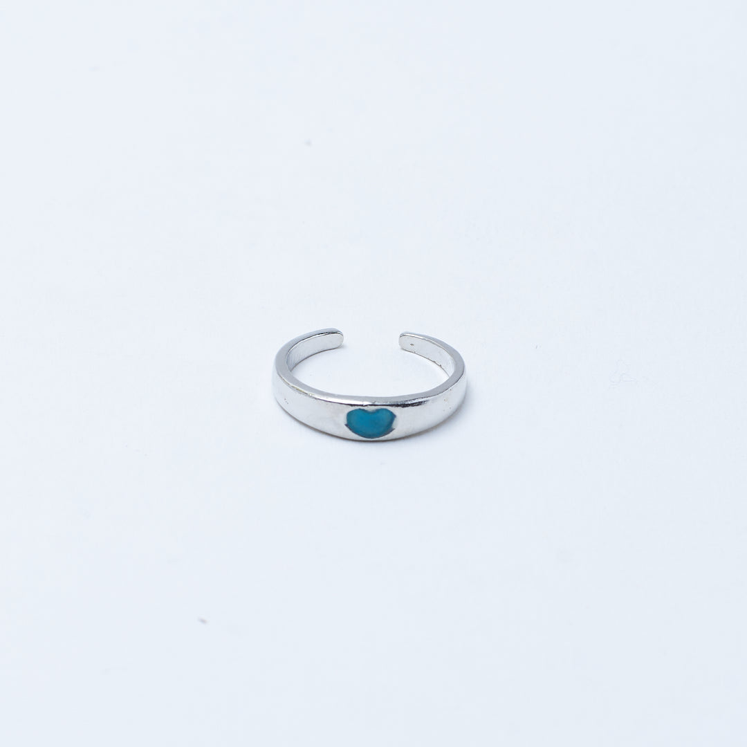 Glow in the Dark Blue Heart Ring - Salty Accessories