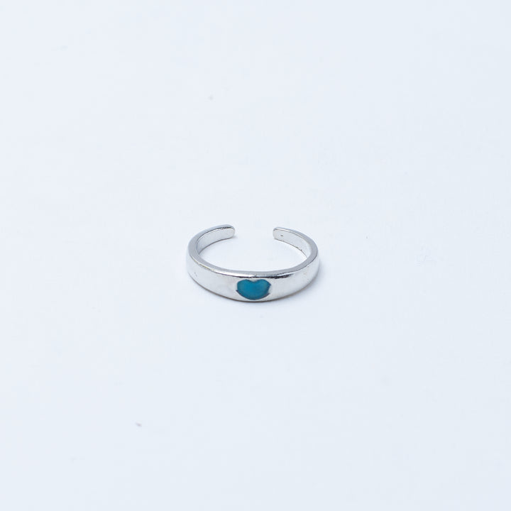 Glow in the Dark Blue Heart Ring - Salty Accessories