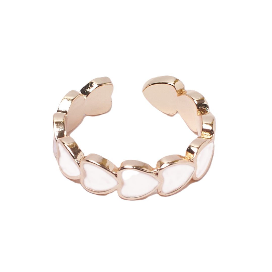 Mocha Me Hearts Ring - White