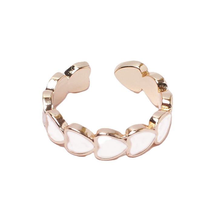 Mocha Me Hearts Ring - White