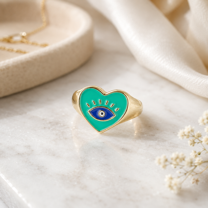 Bella Evil Eye Love Ring`