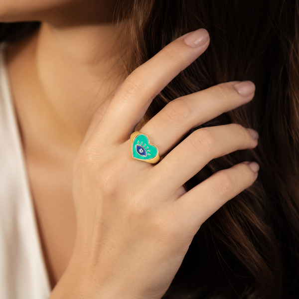 Bella Evil Eye Love Ring`