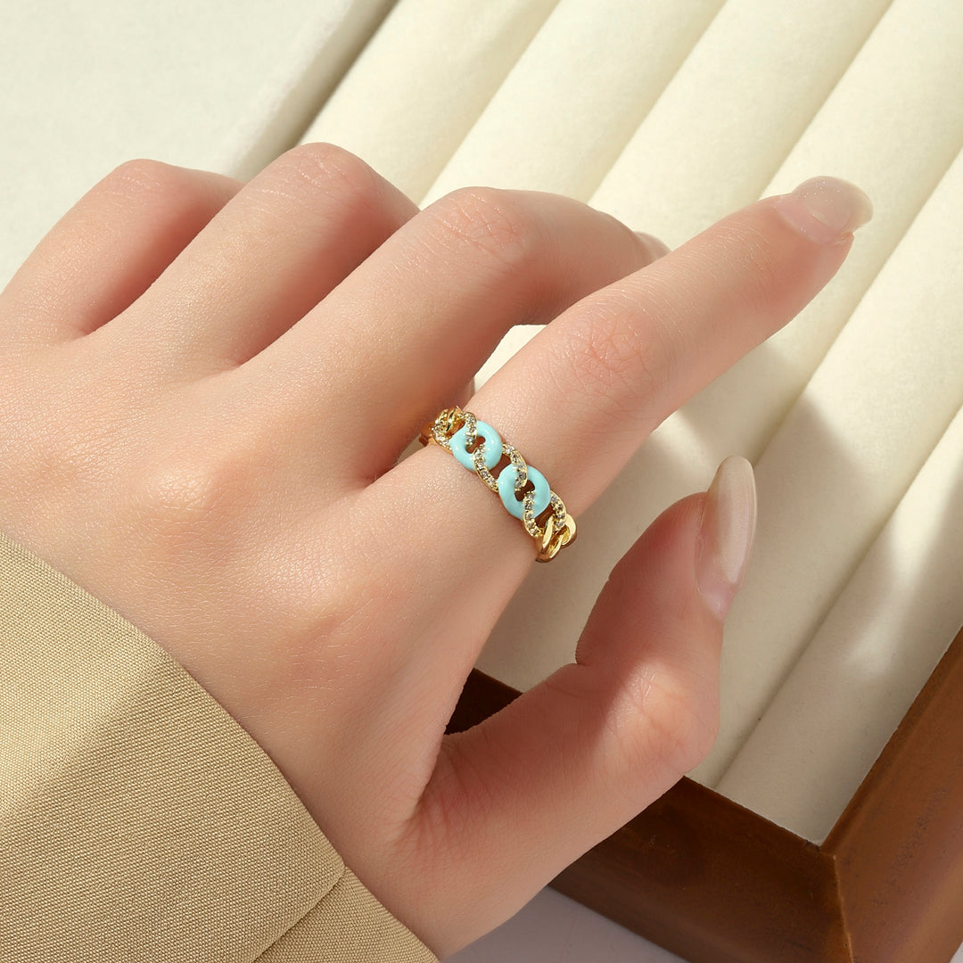 Forever Love Diamond Ring - Teal - Salty Accessories