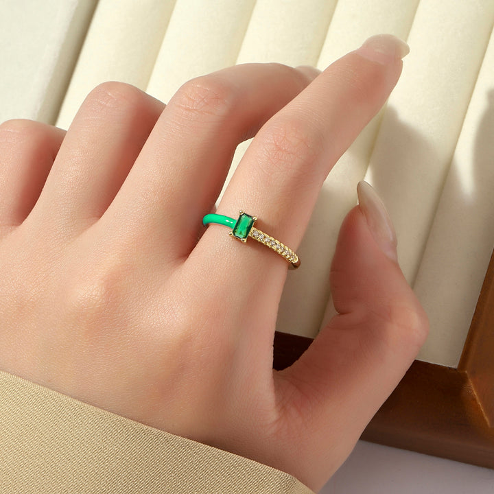 Chroma Sparkle Ring - Green - Salty Accessories