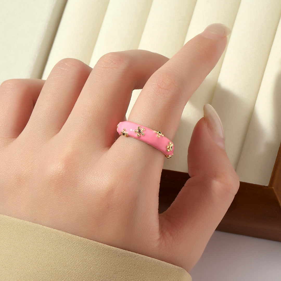 Gemline Contrast Ring - Pink - Salty Accessories