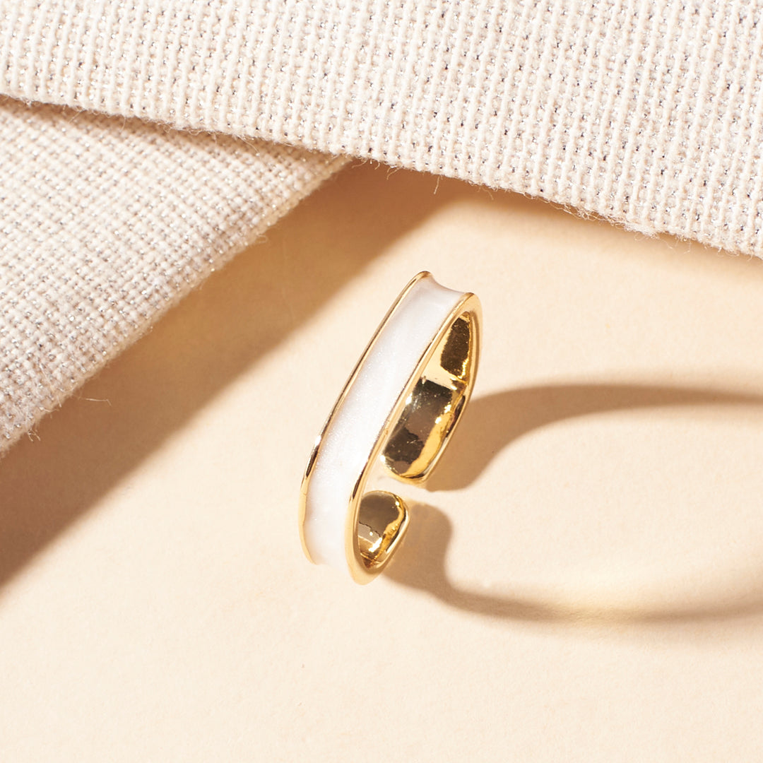 Sahara Enamel Gold Ring - Salty Accessories