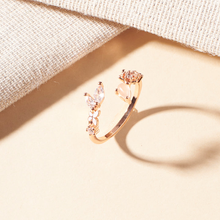 Bridget Rosegold Crystal Ring - Salty Accessories