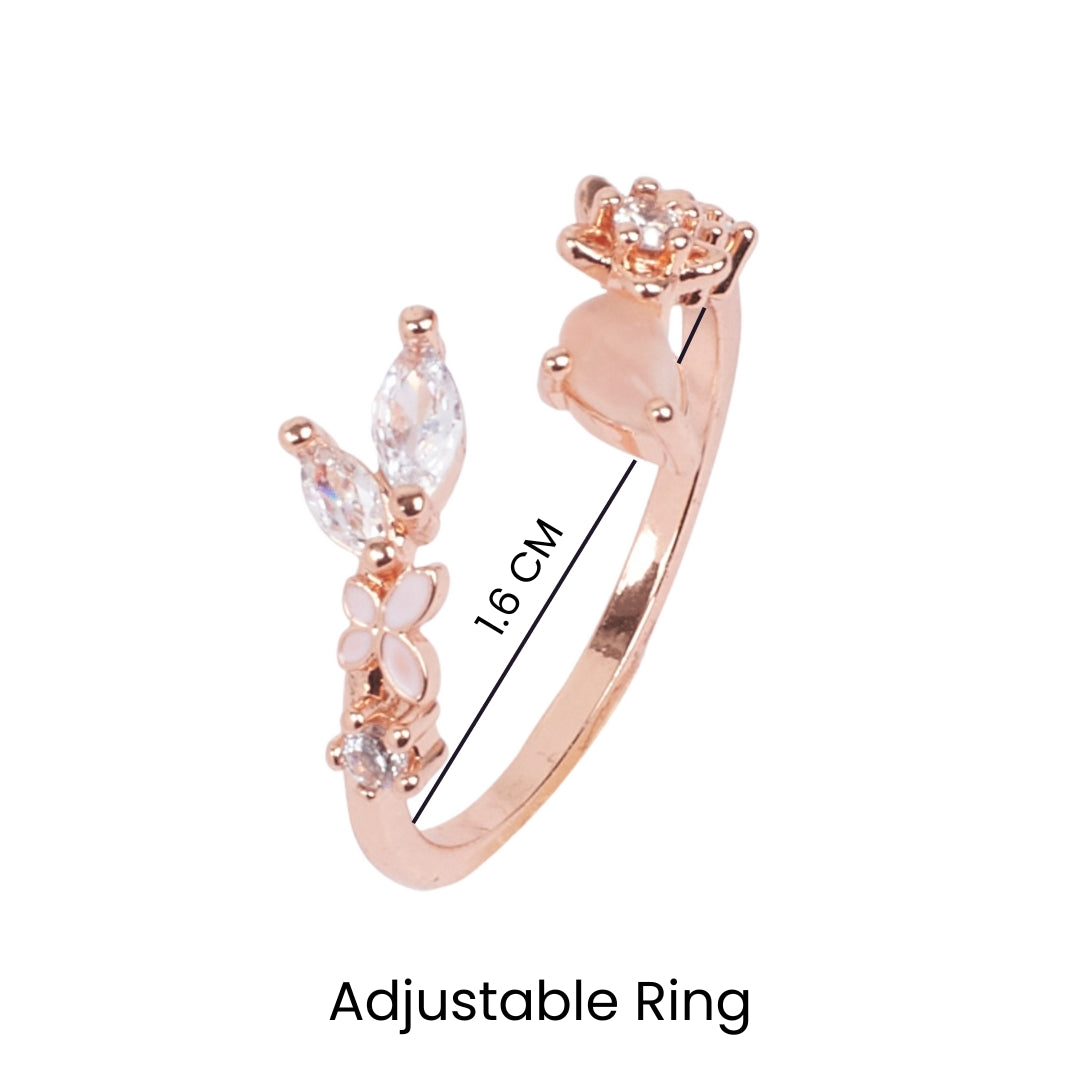 Bridget Rosegold Crystal Ring - Salty Accessories