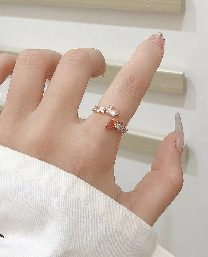 Bridget Rosegold Crystal Ring - Salty Accessories