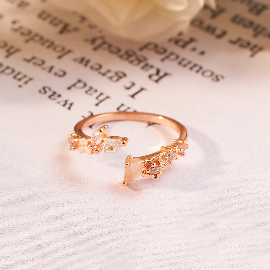 Bridget Rosegold Crystal Ring - Salty Accessories