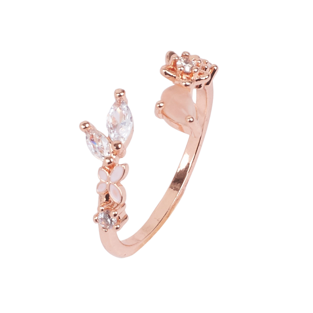 Bridget Rosegold Crystal Ring - Salty Accessories