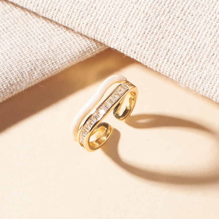 Sofia Tennis Enamel Gold Ring