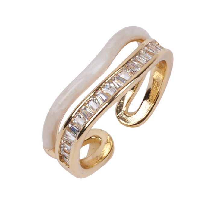 Sofia Tennis Enamel Gold Ring