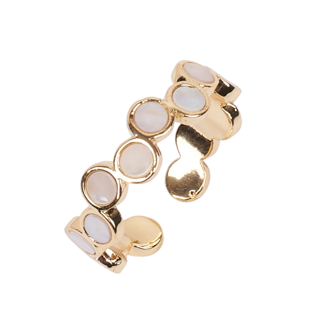 Halo Peachy Opal Gold Ring - Salty Accessories