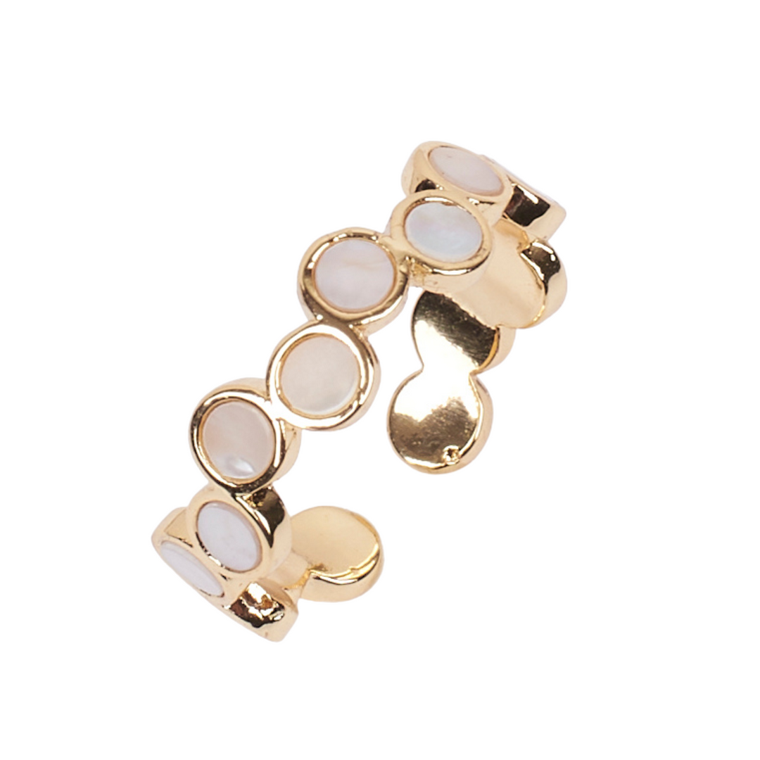 Halo Peachy Opal Gold Ring