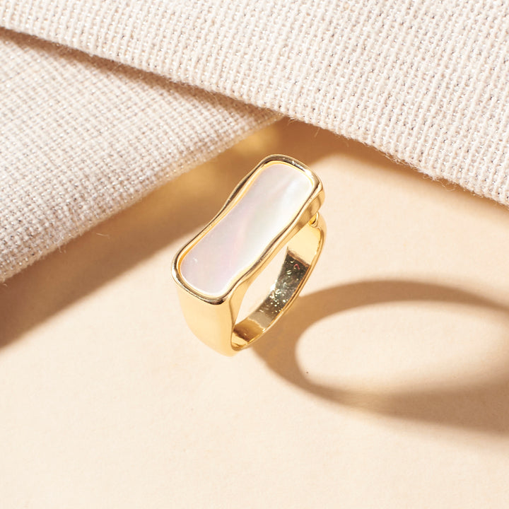 Dusk Mother Of Pearl Gold Ring - Salty Accessories