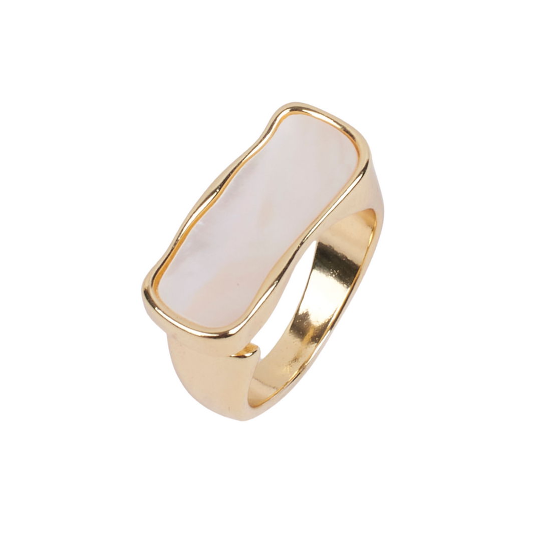 Dusk Mother Of Pearl Gold Ring - Salty Accessories