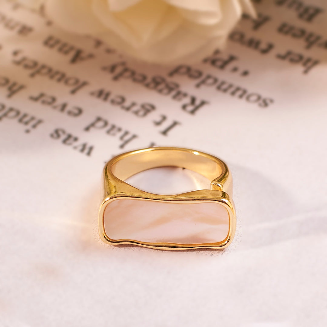 Dusk Mother Of Pearl Gold Ring - Salty Accessories