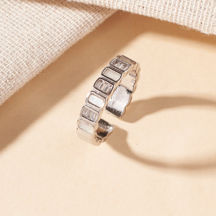 Odoti Tennis Crystal Silver Ring