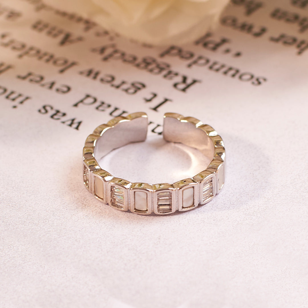 Odoti Tennis Crystal Silver Ring