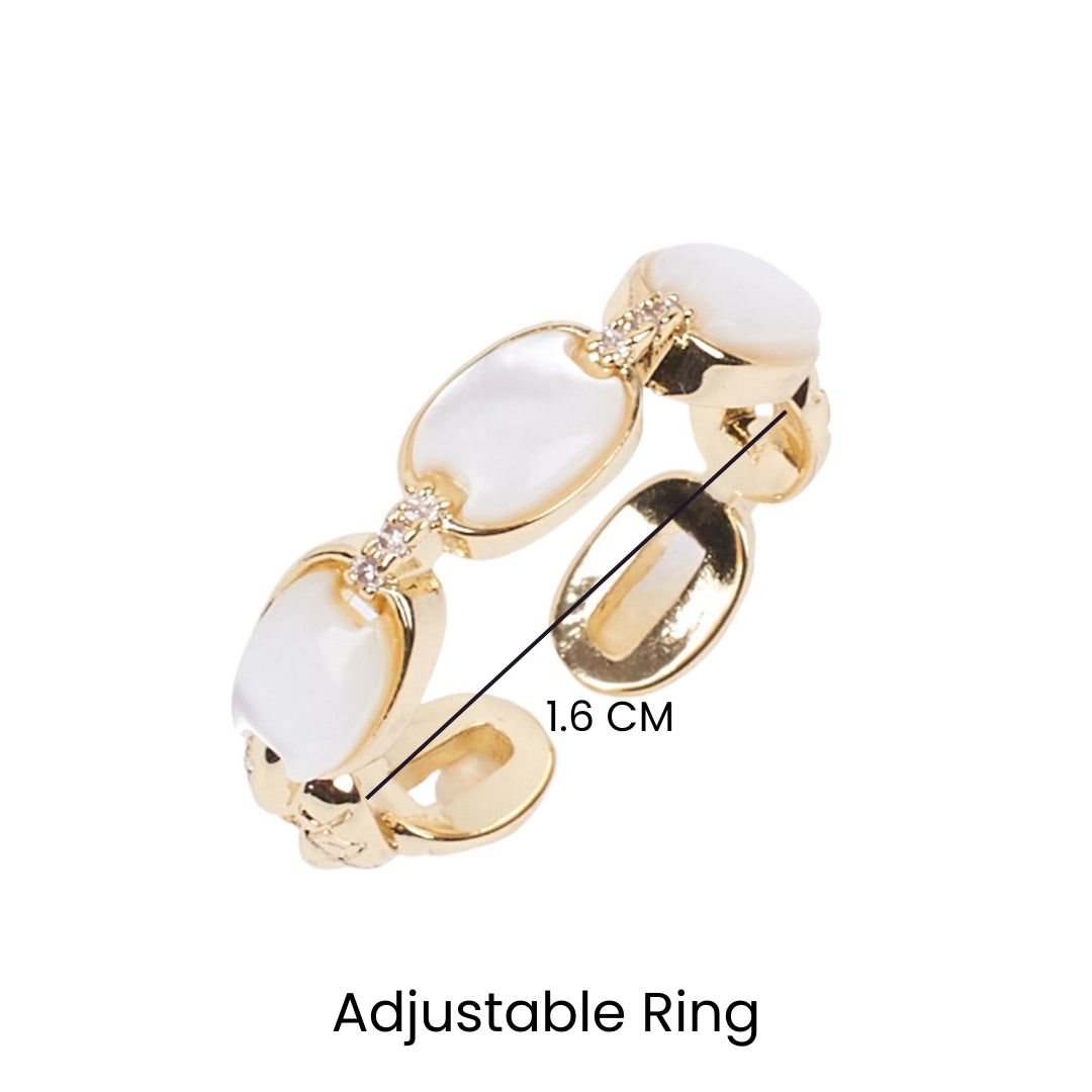 Shell Linked Gold Ring - Salty Accessories