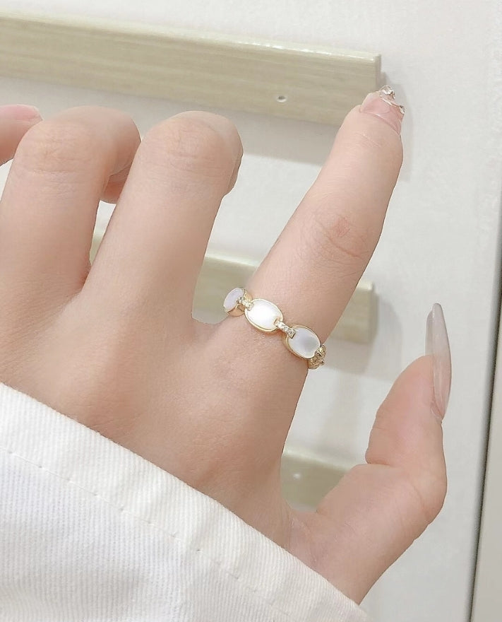 Shell Linked Gold Ring - Salty Accessories