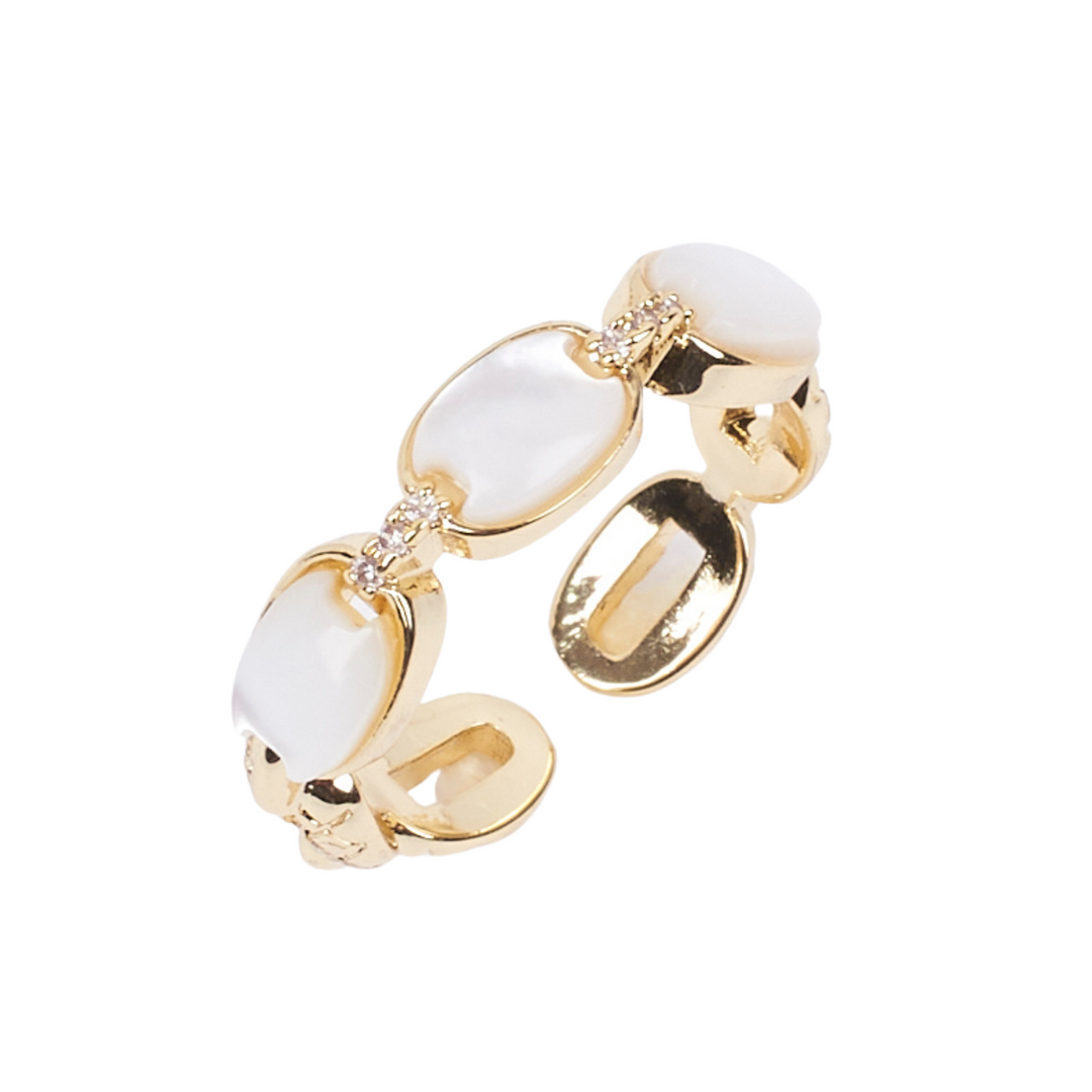 Shell Linked Gold Ring - Salty Accessories