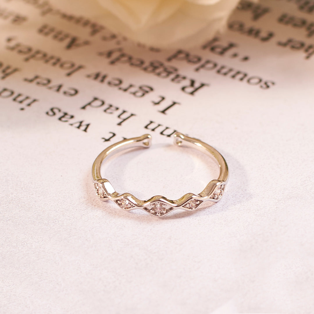 Gia Modern Crystal Silver Ring