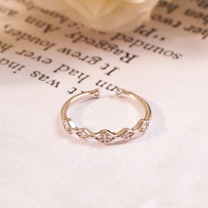 Gia Modern Crystal Silver Ring