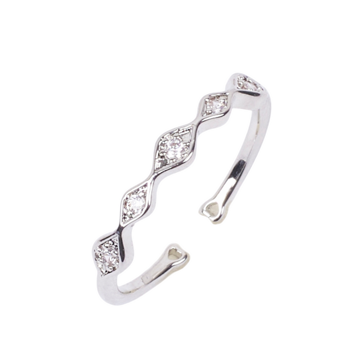 Gia Modern Crystal Silver Ring