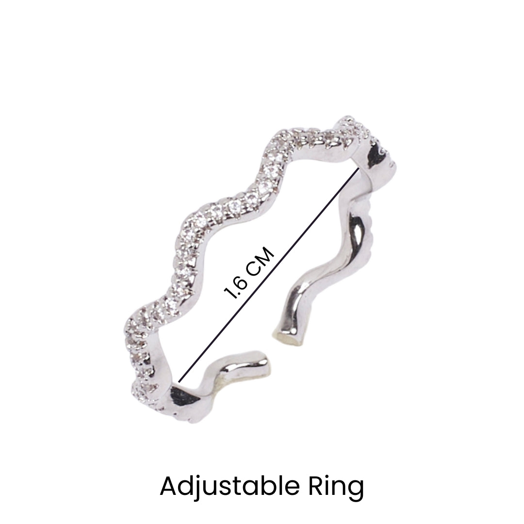 Molten Crystal Silver Ring - Salty Accessories