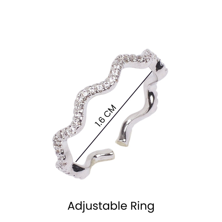 Molten Crystal Silver Ring - Salty Accessories