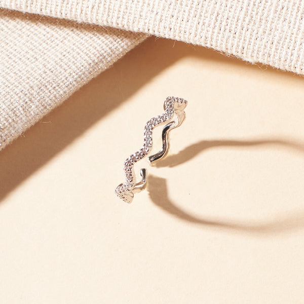 Molten Crystal Silver Ring