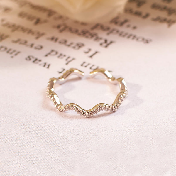 Molten Crystal Silver Ring