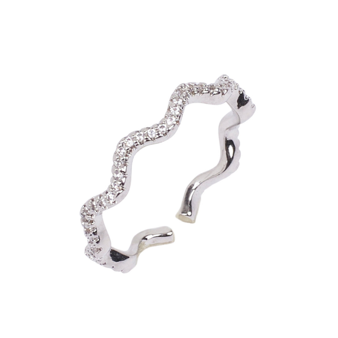 Molten Crystal Silver Ring - Salty Accessories