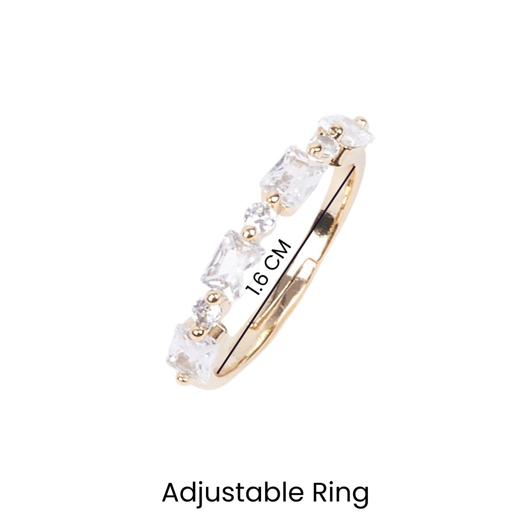 Dara Geo Crystal Gold Ring - Salty Accessories