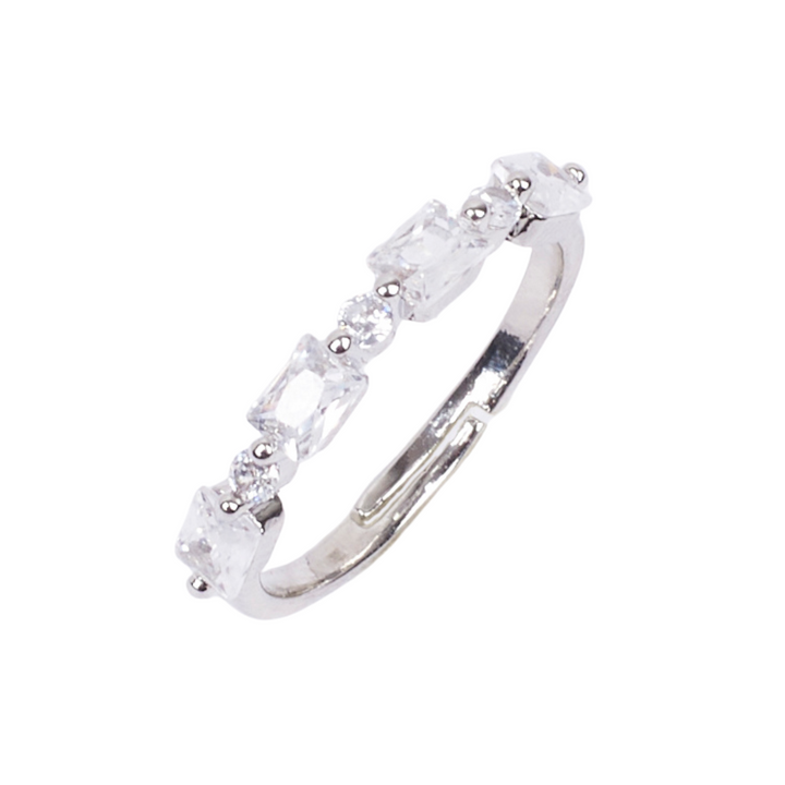 Dara Geo Crystal Silver Ring - Salty Accessories