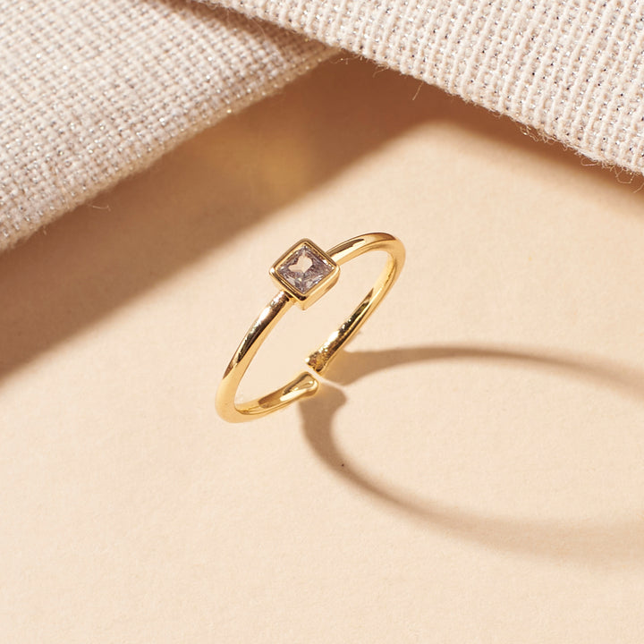 Demi Solitaire Gold Ring