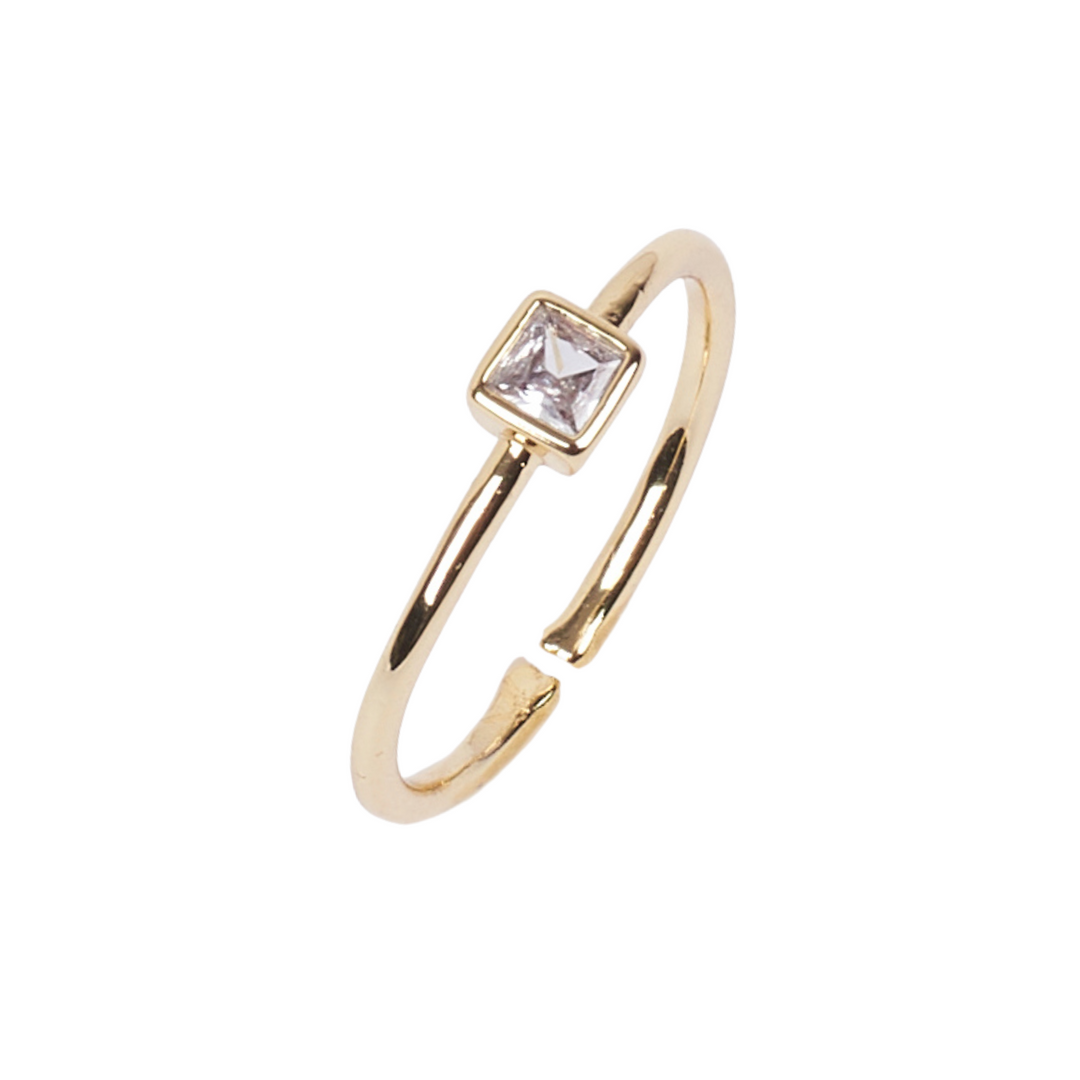 Demi Solitaire Gold Ring - Salty Accessories