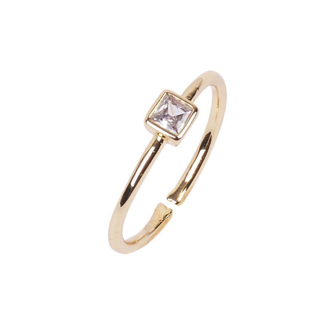 Demi Solitaire Gold Ring