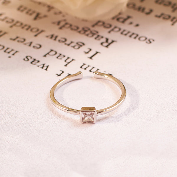 Demi Solitaire Silver Ring