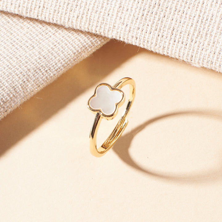 White Clover Gold Ring - Salty Accessories