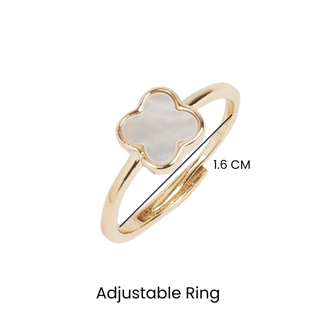 White Clover Gold Ring - Salty Accessories