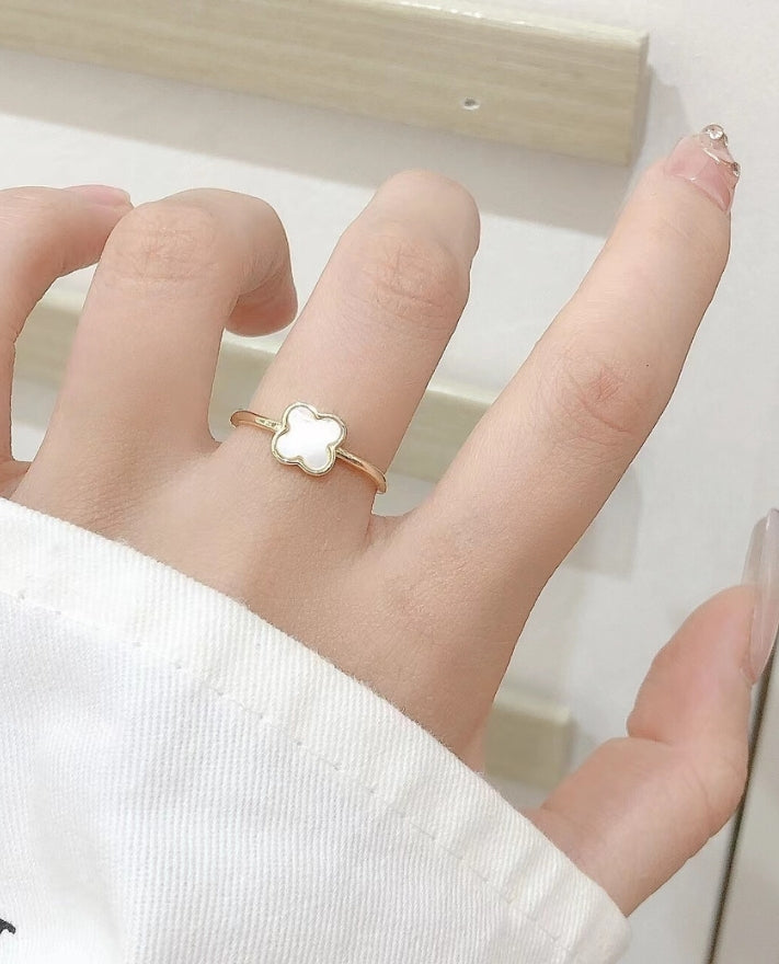 White Clover Gold Ring - Salty Accessories