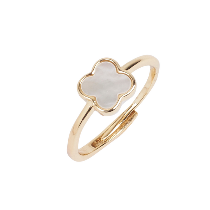 White Clover Gold Ring - Salty Accessories